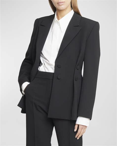 Givenchy Seamed Peplum Blazer with Side.